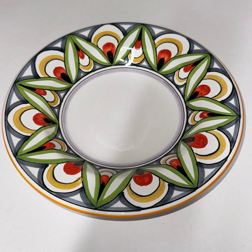 Deruta of Italy Cozze F. Termini 1997 Rimmed Bowl Hand Painted Pottery